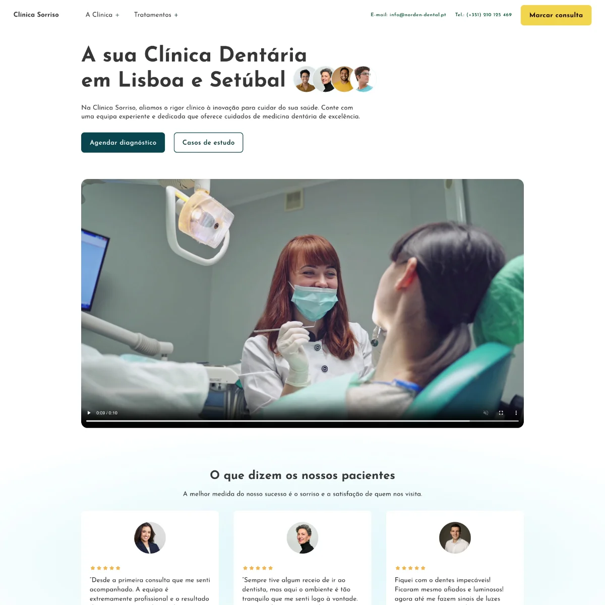Clinica dentaria sorriso website modelo omeusite pt